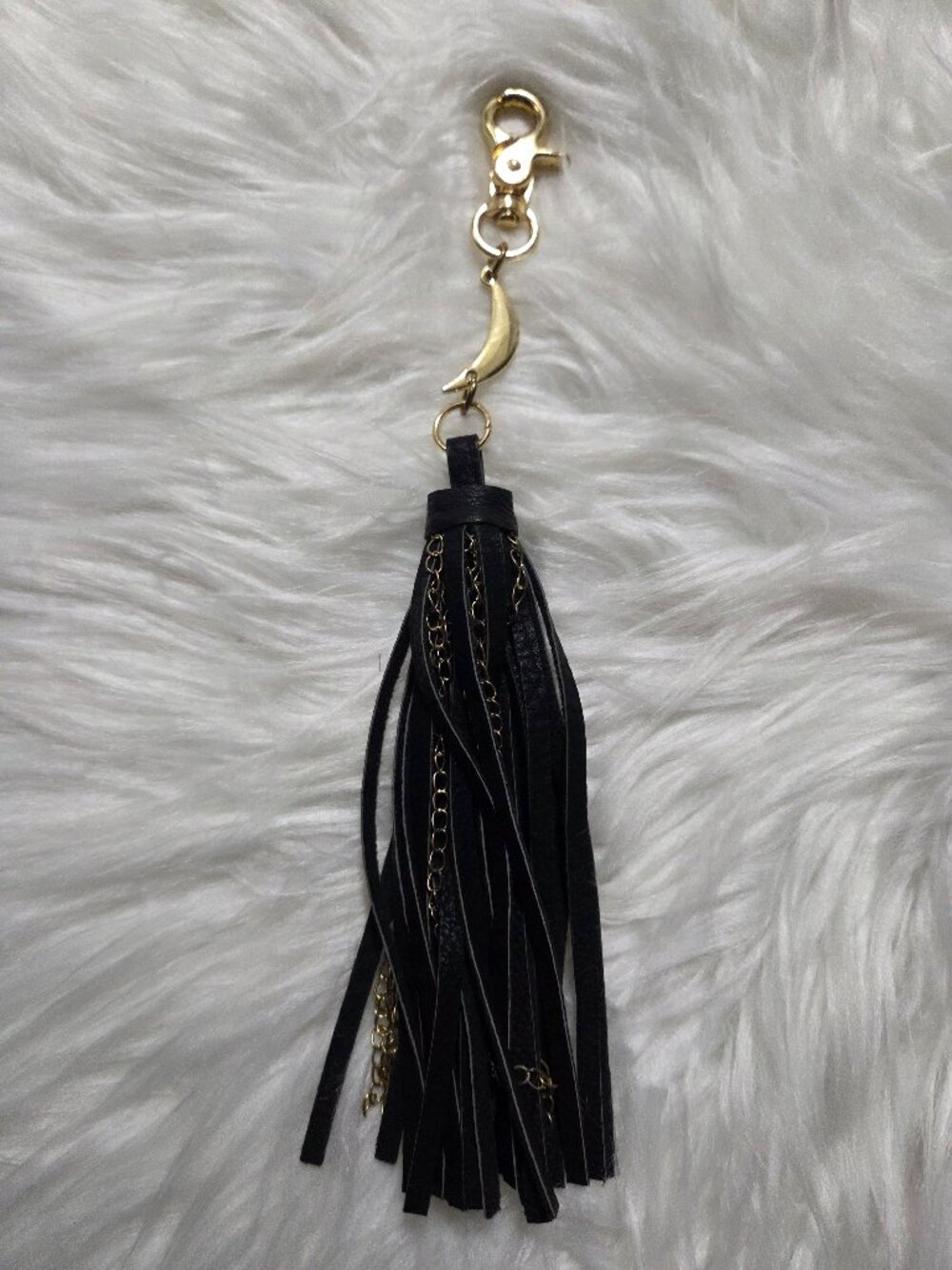 Black & Gold Tassel Bag Charm